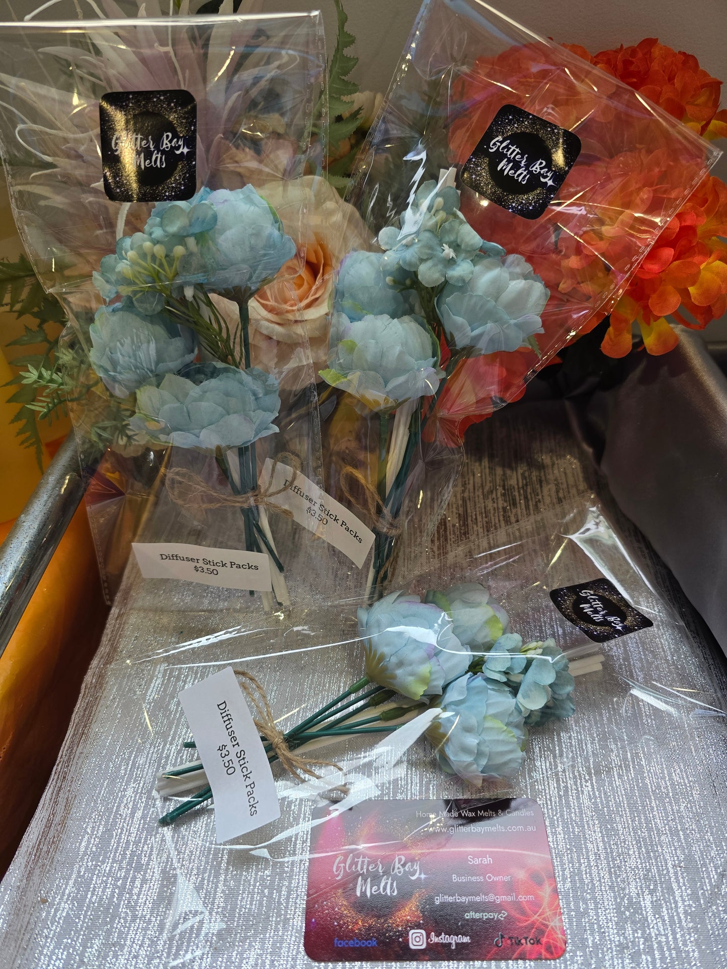 White Stick, Blue Peony Diffuser Pack.