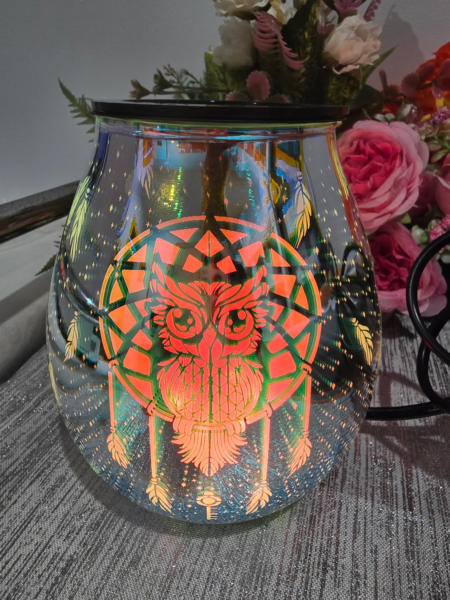 Owl Dreaming Glass Wax Melt Warmer.