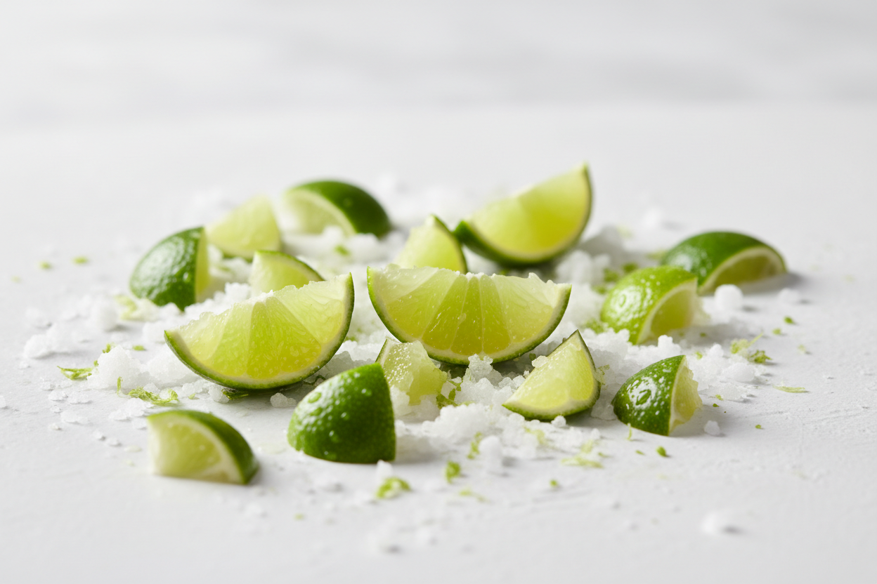 crushed lime and seasalt