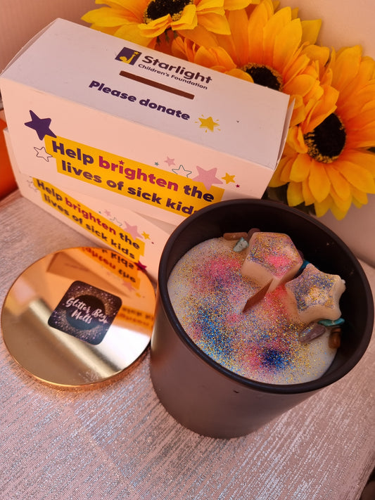 Large Black Candle with Rose Gold Lid.