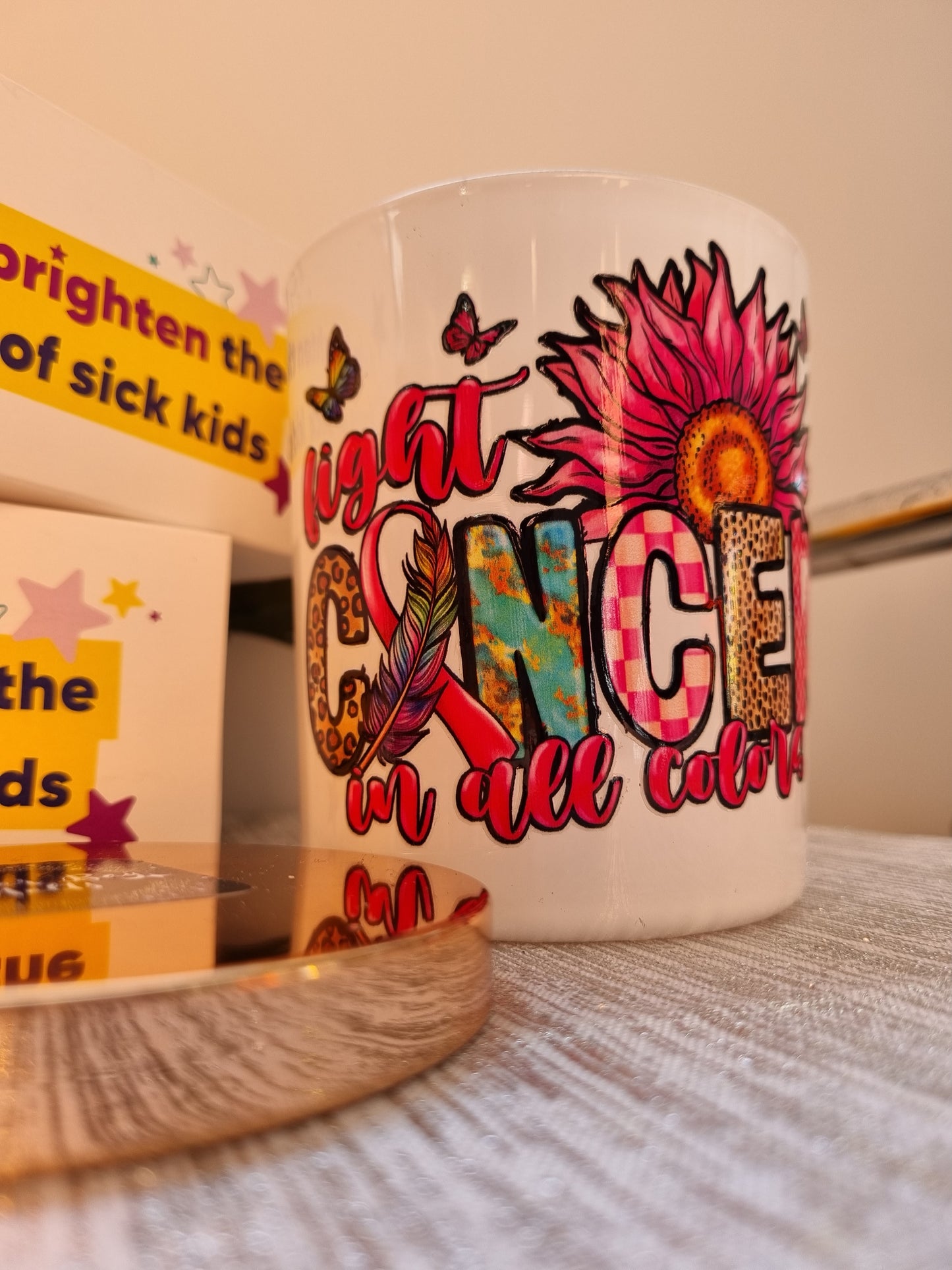 Large White Candle with Rose Gold Lid.