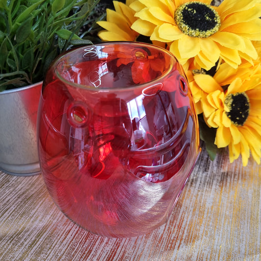 Clear Orange Tealight Burner.