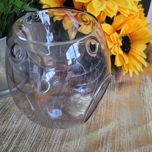 iridescent smoked Glass Tealight Wax Burner.